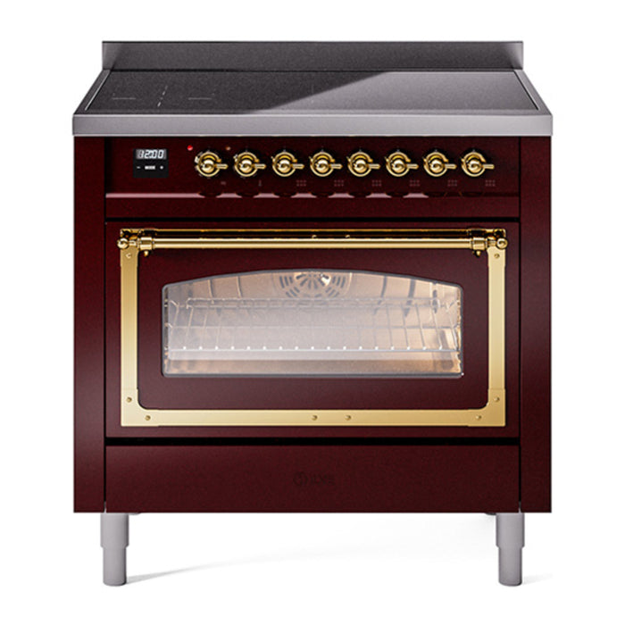 ILVE Nostalgie II Noblesse 36″ Induction Freestanding Range with Triple Glass Door - UNI366NMP