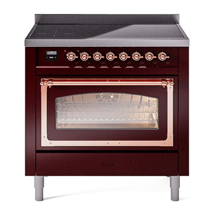 ILVE Nostalgie II Noblesse 36″ Induction Freestanding Range with Triple Glass Door - UNI366NMP