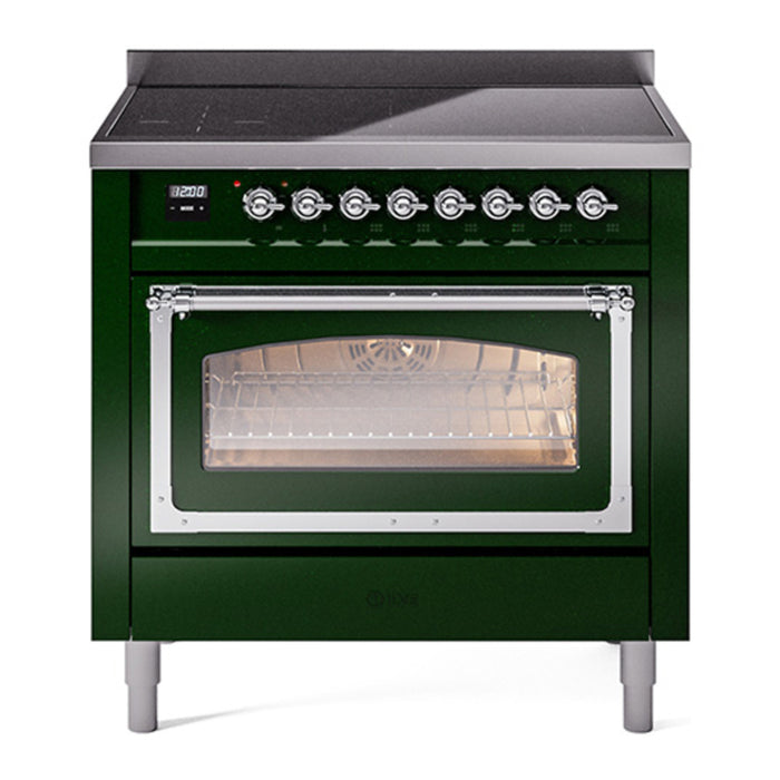 ILVE Nostalgie II Noblesse 36″ Induction Freestanding Range with Triple Glass Door - UNI366NMP