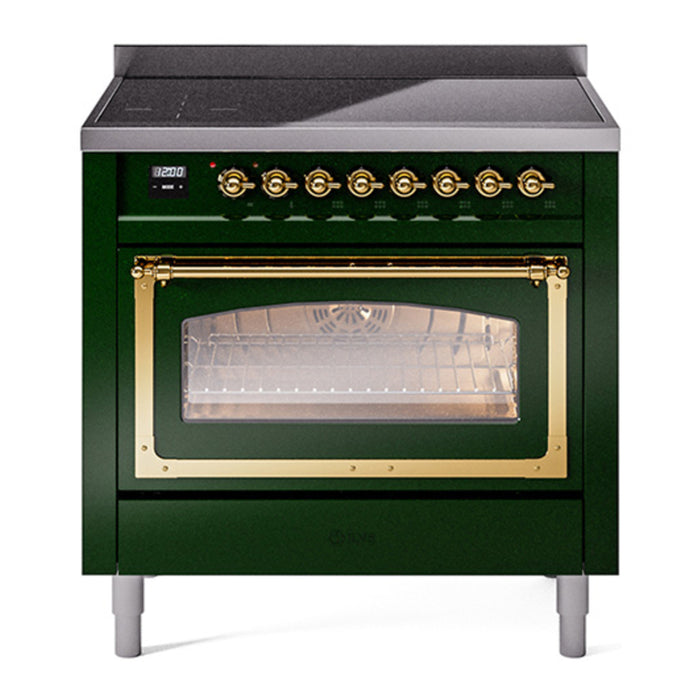 ILVE Nostalgie II Noblesse 36″ Induction Freestanding Range with Triple Glass Door - UNI366NMP