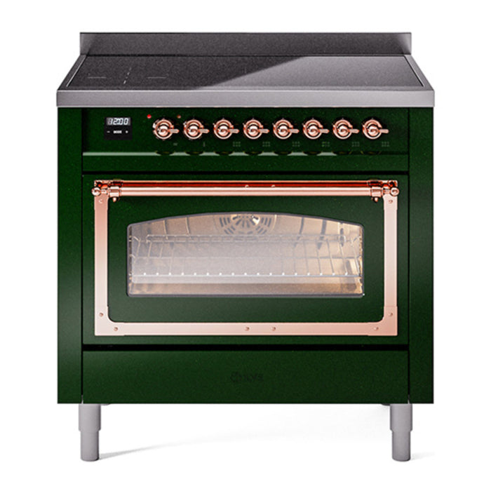 ILVE Nostalgie II Noblesse 36″ Induction Freestanding Range with Triple Glass Door - UNI366NMP