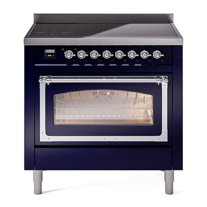 ILVE Nostalgie II Noblesse 36″ Induction Freestanding Range with Triple Glass Door - UNI366NMP