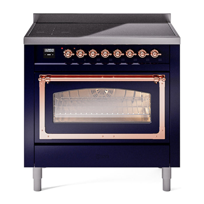 ILVE Nostalgie II Noblesse 36″ Induction Freestanding Range with Triple Glass Door - UNI366NMP