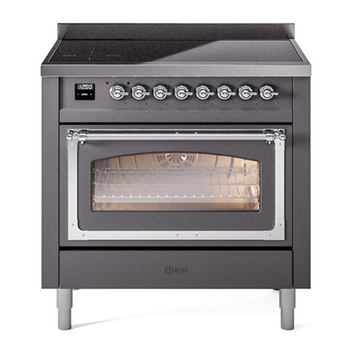 ILVE Nostalgie II Noblesse 36″ Induction Freestanding Range with Triple Glass Door - UNI366NMP