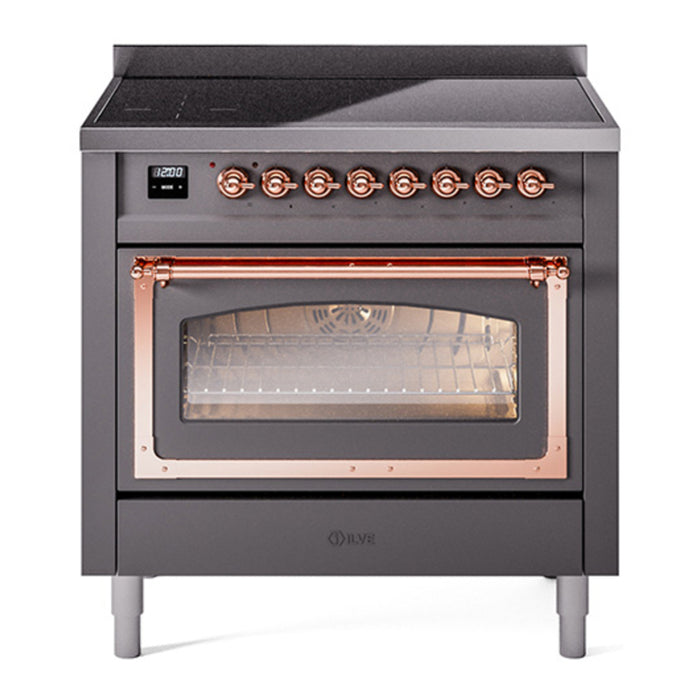 ILVE Nostalgie II Noblesse 36″ Induction Freestanding Range with Triple Glass Door - UNI366NMP