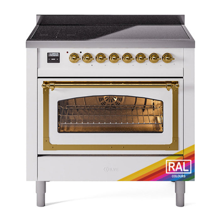 ILVE Nostalgie II Noblesse 36″ Induction Freestanding Range with Triple Glass Door - UNI366NMP