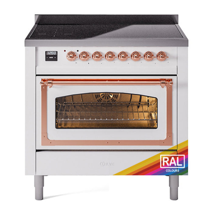 ILVE Nostalgie II Noblesse 36″ Induction Freestanding Range with Triple Glass Door - UNI366NMP