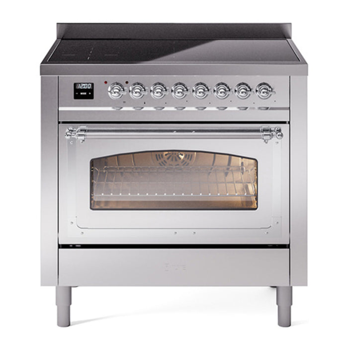 ILVE Nostalgie II Noblesse 36″ Induction Freestanding Range with Triple Glass Door - UNI366NMP