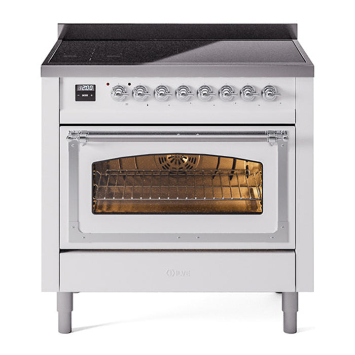 ILVE Nostalgie II Noblesse 36″ Induction Freestanding Range with Triple Glass Door - UNI366NMP