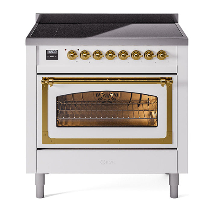 ILVE Nostalgie II Noblesse 36″ Induction Freestanding Range with Triple Glass Door - UNI366NMP
