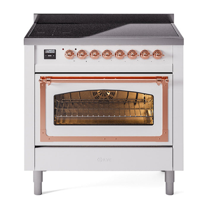 ILVE Nostalgie II Noblesse 36″ Induction Freestanding Range with Triple Glass Door - UNI366NMP