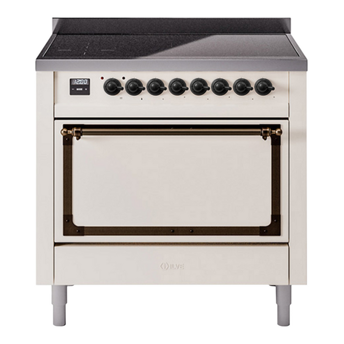 ILVE Nostalgie II Noblesse 36″ Induction Freestanding Range with Solid Door - UNI366QNMP