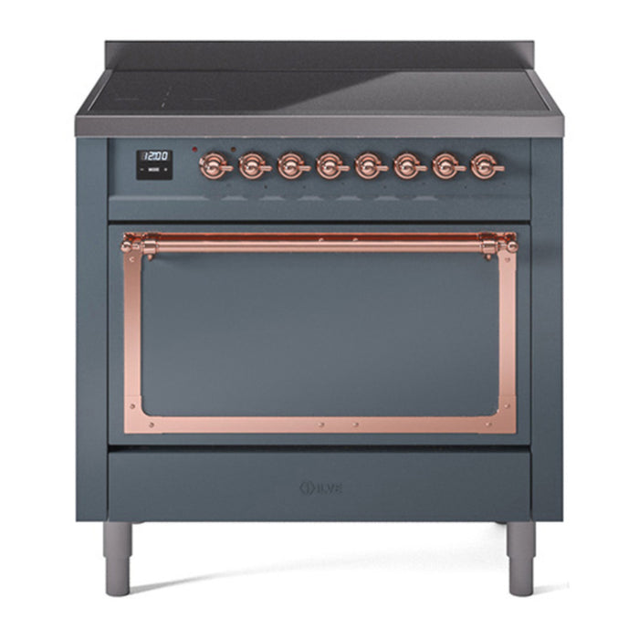 ILVE Nostalgie II Noblesse 36″ Induction Freestanding Range with Solid Door - UNI366QNMP