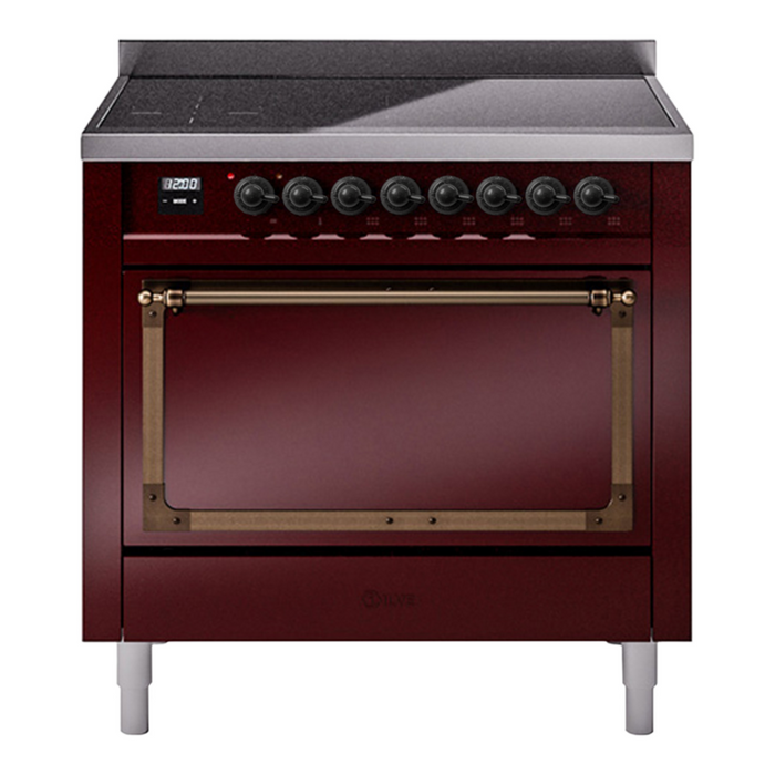 ILVE Nostalgie II Noblesse 36″ Induction Freestanding Range with Solid Door - UNI366QNMP