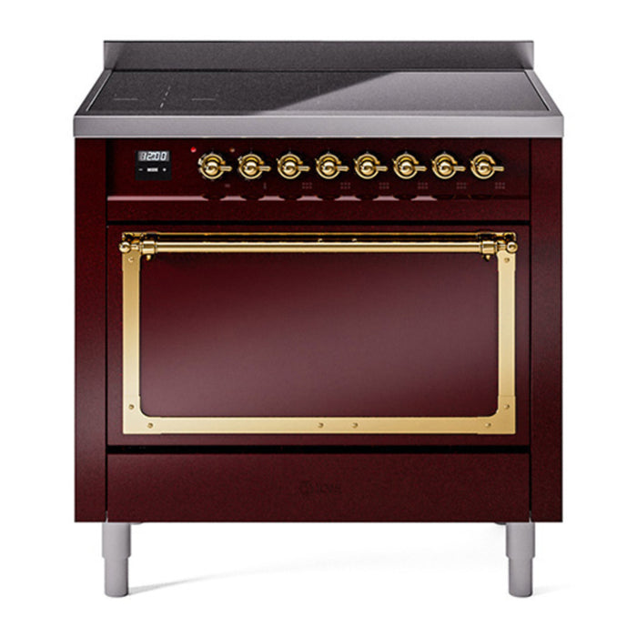 ILVE Nostalgie II Noblesse 36″ Induction Freestanding Range with Solid Door - UNI366QNMP