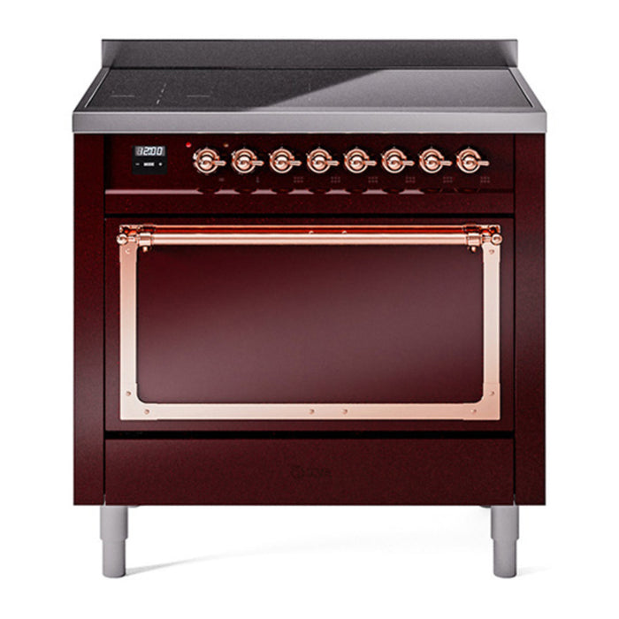 ILVE Nostalgie II Noblesse 36″ Induction Freestanding Range with Solid Door - UNI366QNMP