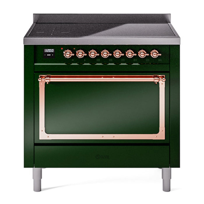 ILVE Nostalgie II Noblesse 36″ Induction Freestanding Range with Solid Door - UNI366QNMP