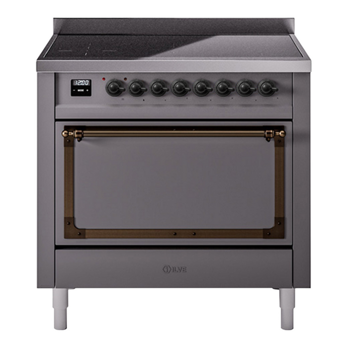 ILVE Nostalgie II Noblesse 36″ Induction Freestanding Range with Solid Door - UNI366QNMP