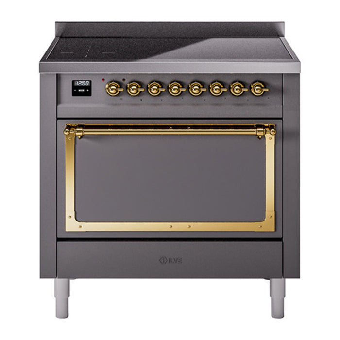 ILVE Nostalgie II Noblesse 36″ Induction Freestanding Range with Solid Door - UNI366QNMP