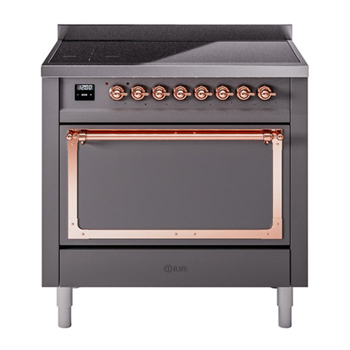 ILVE Nostalgie II Noblesse 36″ Induction Freestanding Range with Solid Door - UNI366QNMP