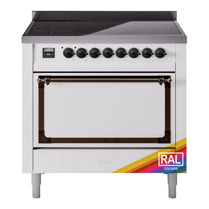 ILVE Nostalgie II Noblesse 36″ Induction Freestanding Range with Solid Door - UNI366QNMP