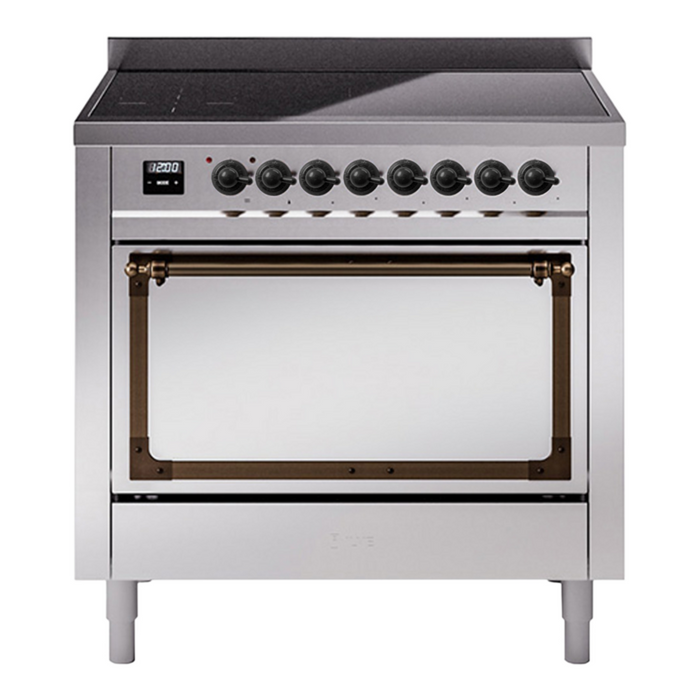 ILVE Nostalgie II Noblesse 36″ Induction Freestanding Range with Solid Door - UNI366QNMP