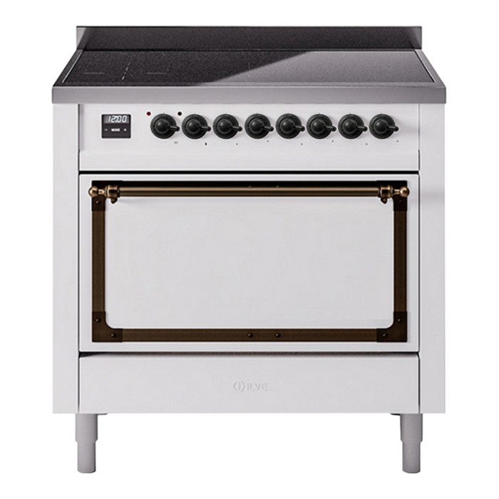 ILVE Nostalgie II Noblesse 36″ Induction Freestanding Range with Solid Door - UNI366QNMP