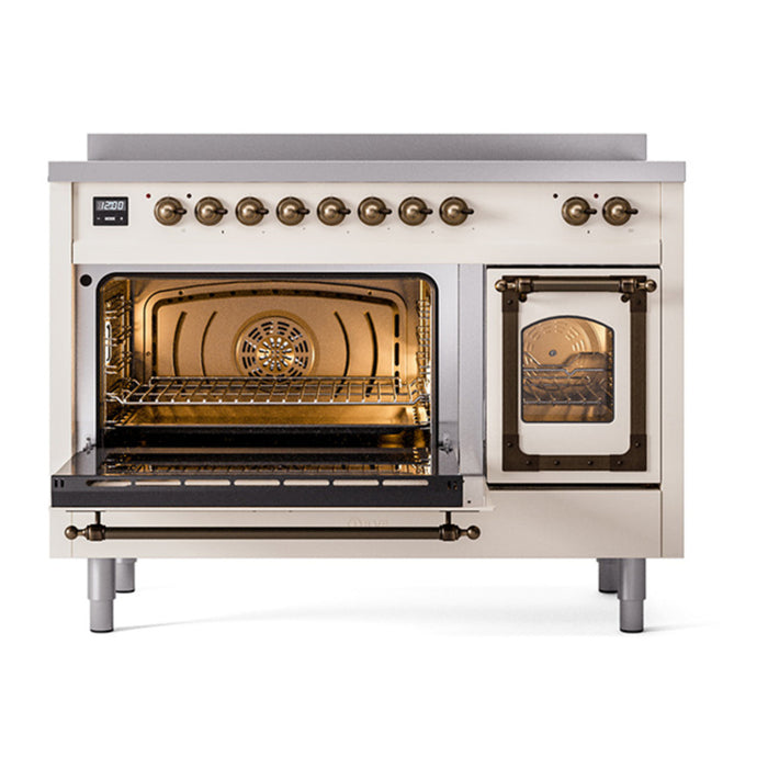 ILVE Nostalgie II Noblesse 48″ Induction Freestanding Range with Triple Glass Door - UNI486NMP
