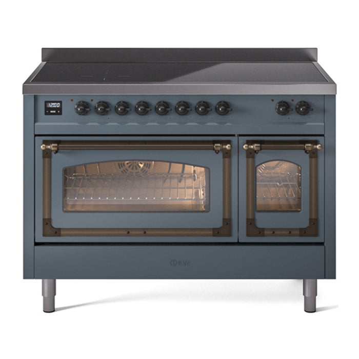ILVE Nostalgie II Noblesse 48″ Induction Freestanding Range with Triple Glass Door - UNI486NMP