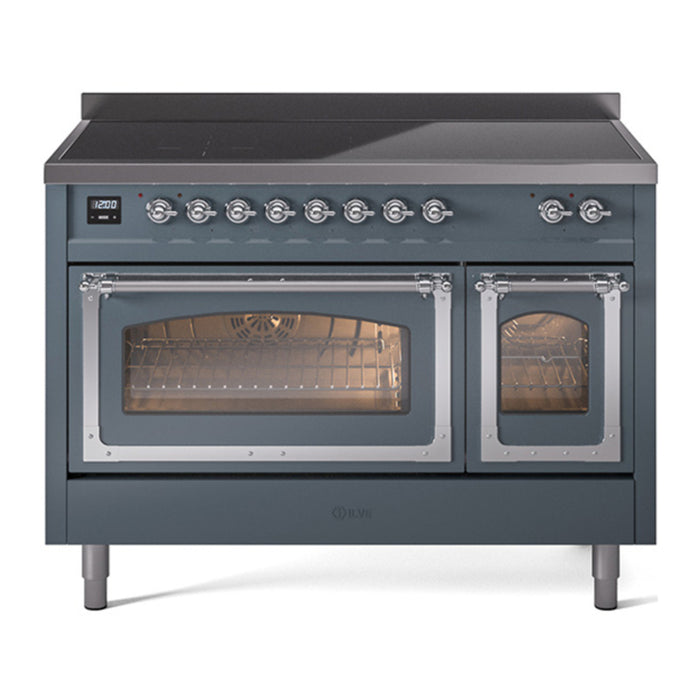 ILVE Nostalgie II Noblesse 48″ Induction Freestanding Range with Triple Glass Door - UNI486NMP
