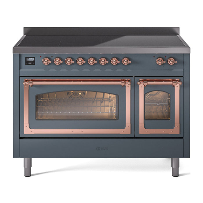 ILVE Nostalgie II Noblesse 48″ Induction Freestanding Range with Triple Glass Door - UNI486NMP