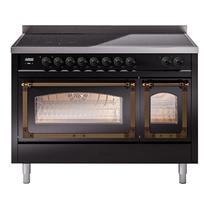 ILVE Nostalgie II Noblesse 48″ Induction Freestanding Range with Triple Glass Door - UNI486NMP