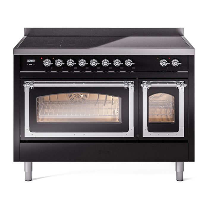 ILVE Nostalgie II Noblesse 48″ Induction Freestanding Range with Triple Glass Door - UNI486NMP