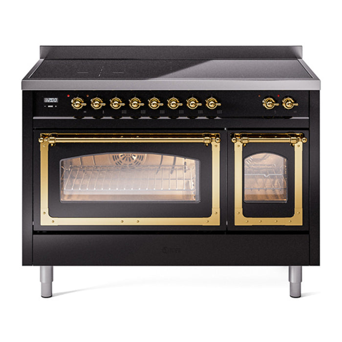 ILVE Nostalgie II Noblesse 48″ Induction Freestanding Range with Triple Glass Door - UNI486NMP