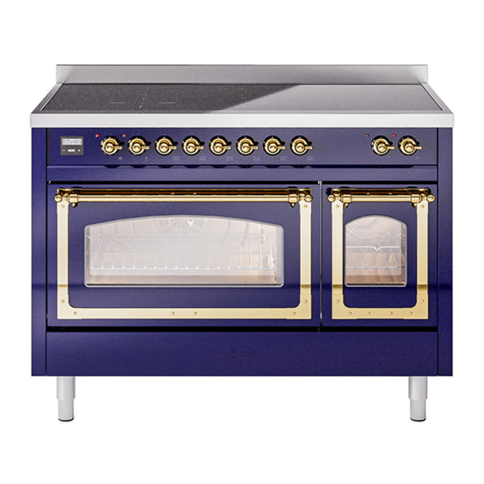ILVE Nostalgie II Noblesse 48″ Induction Freestanding Range with Triple Glass Door - UNI486NMP