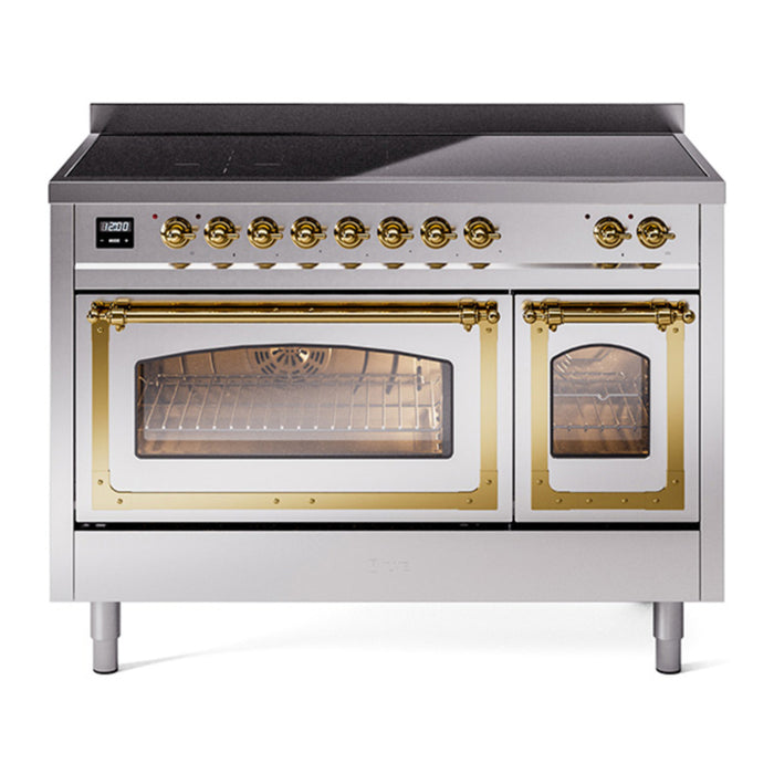 ILVE Nostalgie II Noblesse 48″ Induction Freestanding Range with Triple Glass Door - UNI486NMP