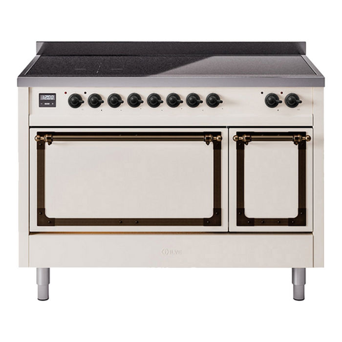 ILVE Nostalgie II Noblesse 48″ Induction Freestanding Range with Solid Door - UNI486QNMP