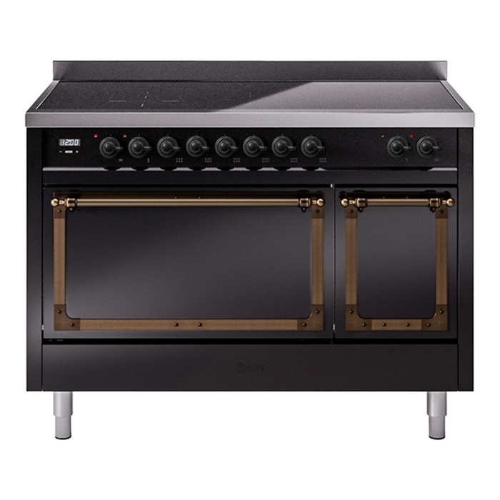 ILVE Nostalgie II Noblesse 48″ Induction Freestanding Range with Solid Door - UNI486QNMP