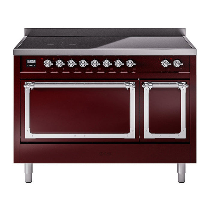 ILVE Nostalgie II Noblesse 48″ Induction Freestanding Range with Solid Door - UNI486QNMP