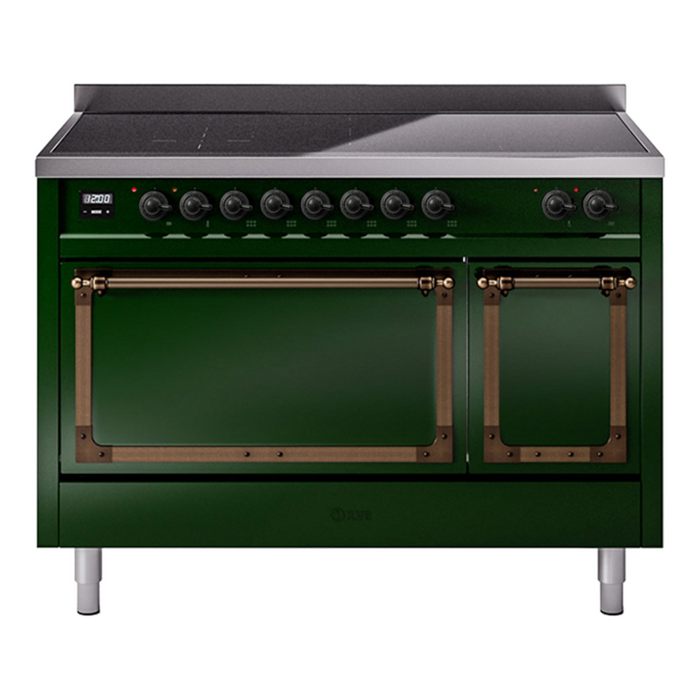 ILVE Nostalgie II Noblesse 48″ Induction Freestanding Range with Solid Door - UNI486QNMP