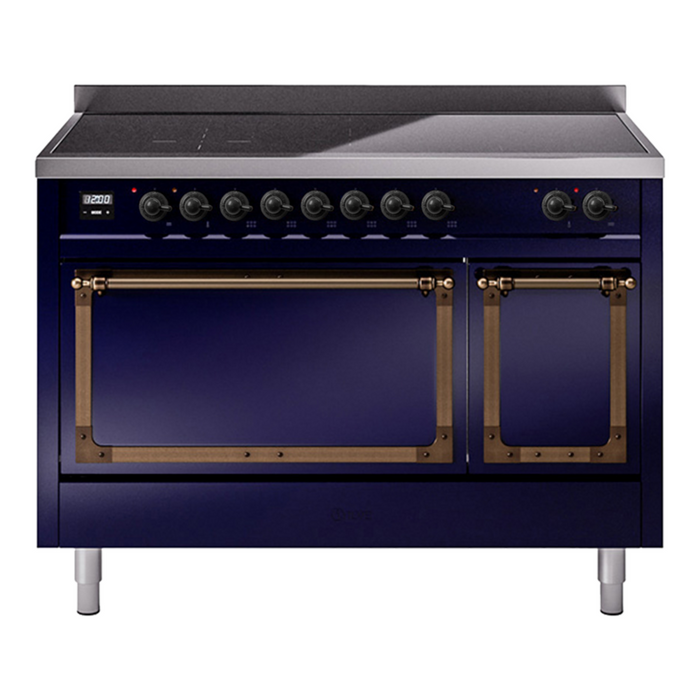 ILVE Nostalgie II Noblesse 48″ Induction Freestanding Range with Solid Door - UNI486QNMP