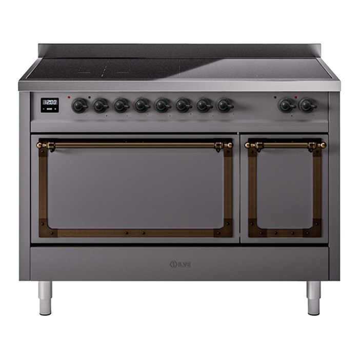 ILVE Nostalgie II Noblesse 48″ Induction Freestanding Range with Solid Door - UNI486QNMP