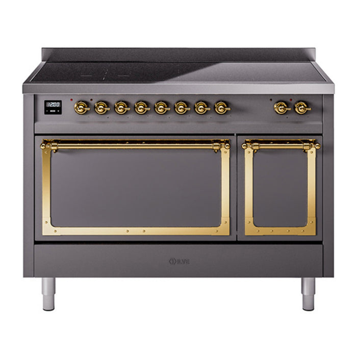 ILVE Nostalgie II Noblesse 48″ Induction Freestanding Range with Solid Door - UNI486QNMP