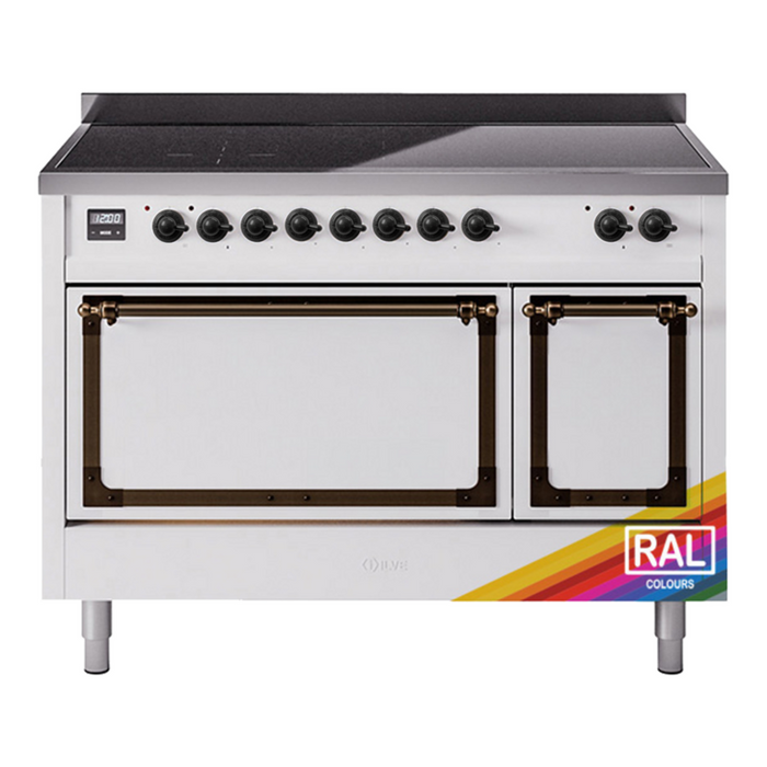 ILVE Nostalgie II Noblesse 48″ Induction Freestanding Range with Solid Door - UNI486QNMP