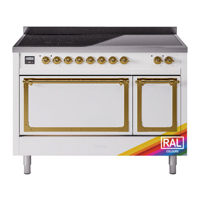 ILVE Nostalgie II Noblesse 48″ Induction Freestanding Range with Solid Door - UNI486QNMP