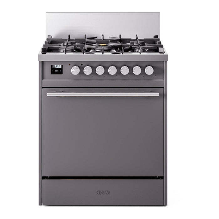 ILVE Professional Plus II 30″ Dual Fuel Range with Solid Door - UP30QMP