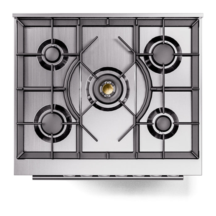 ILVE Professional Plus II 30-Inch Freestanding Dual Fuel Range with 5 Sealed Burner - UP30WMP