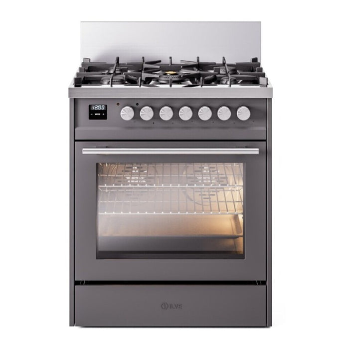 ILVE Professional Plus II 30-Inch Freestanding Dual Fuel Range with 5 Sealed Burner - UP30WMP
