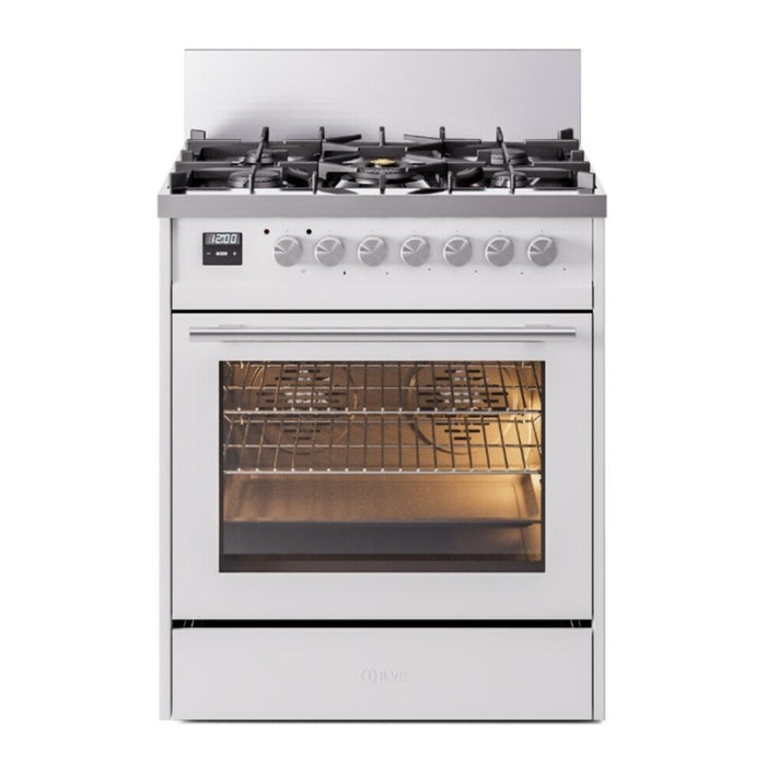ILVE Professional Plus II 30-Inch Freestanding Dual Fuel Range with 5 Sealed Burner - UP30WMP