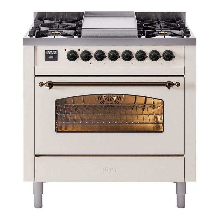 ILVE 36" Nostalgie II Series Freestanding Single Oven Dual Fuel Range (UP36FNMP)